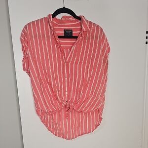 Abercrombie & Fitch Pink Striped Button-Down Shirt